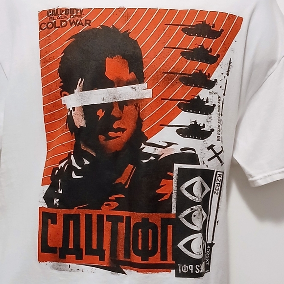 Call of Duty Shirt Mens Size Large Black Ops Cold War White Short Sleeve T-Shirt - Picture 2 of 4